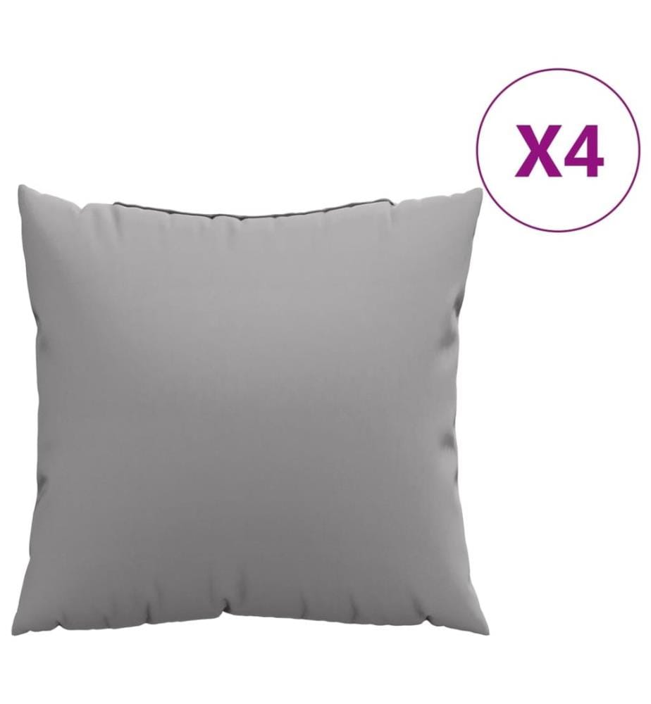 Coussins de canapé lot de 4 gris 50x50 cm tissu