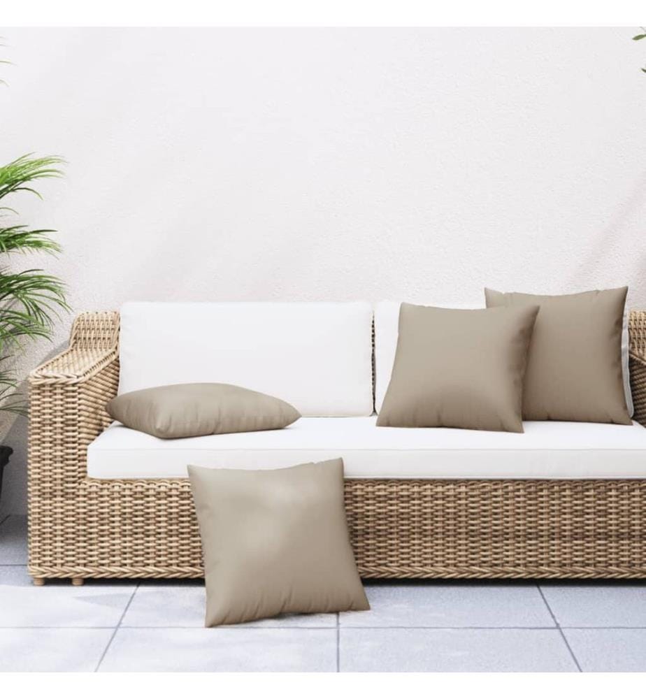 Coussins de canapé lot de 4 taupe 60x60 cm tissu