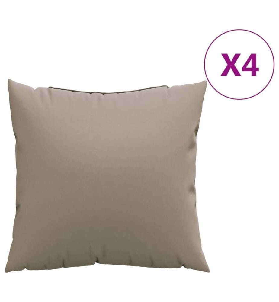Coussins de canapé lot de 4 taupe 60x60 cm tissu