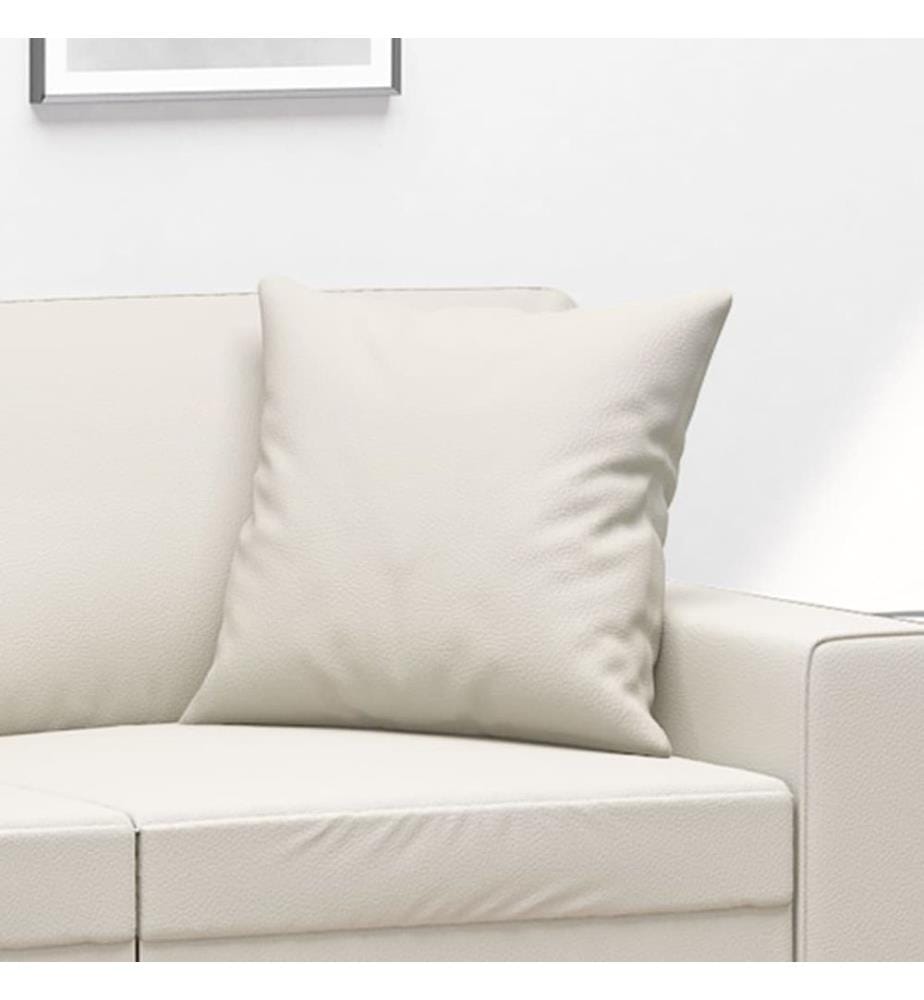 Coussins décoratifs lot de 2 Crème 40x40 cm Similicuir