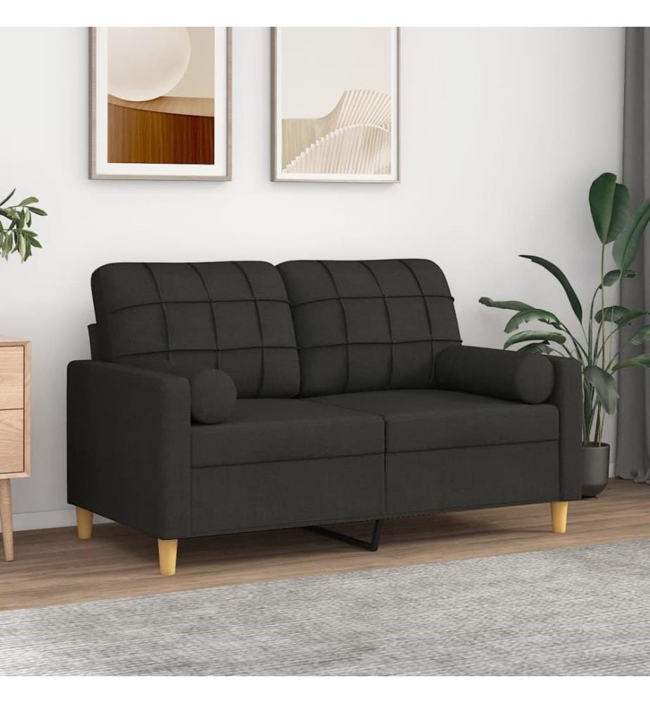 Coussins décoratifs lot de 2 Noir Ø15x50 cm Tissu