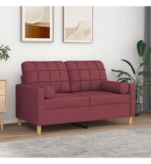 Coussins décoratifs lot de 2 Rouge bordeaux Ø15x50 cm Tissu