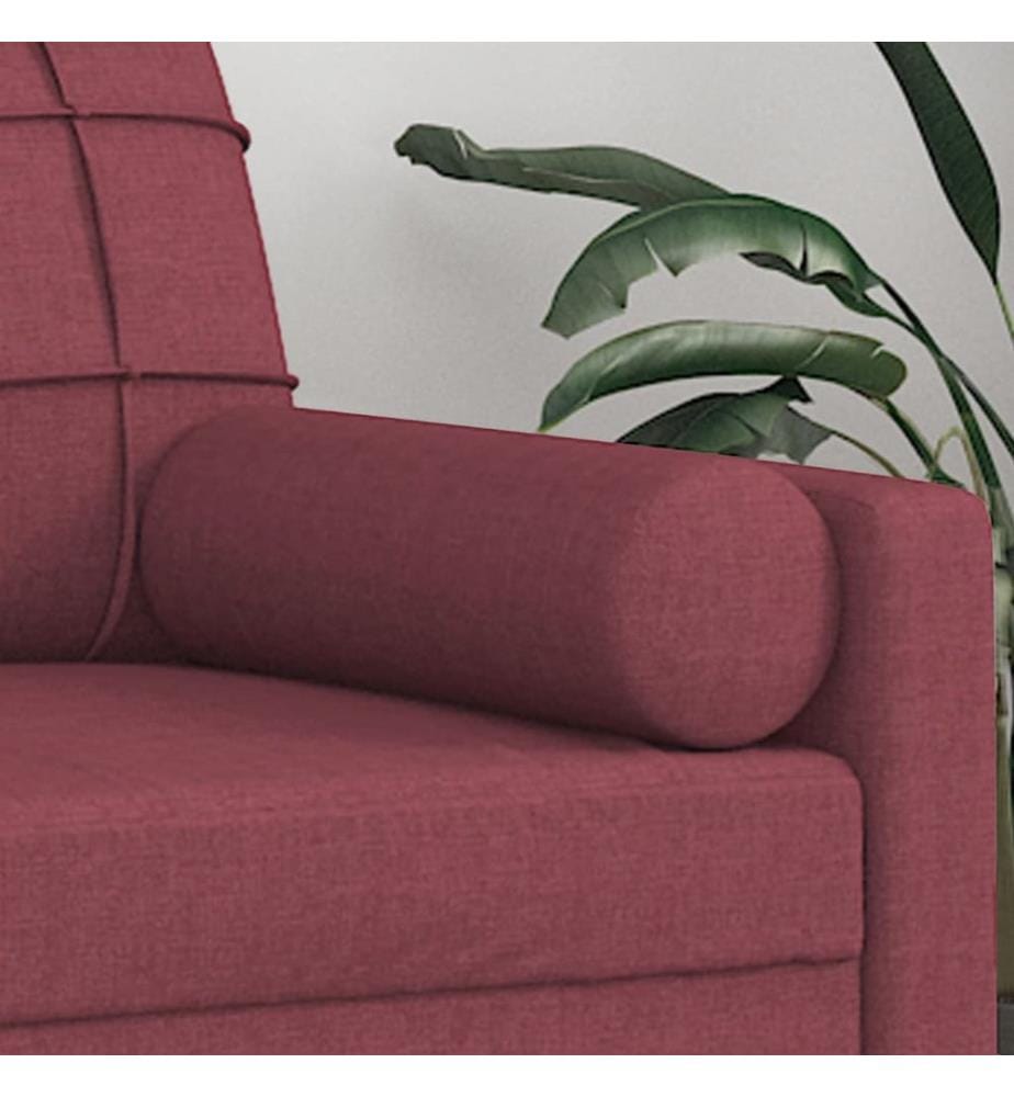 Cuscini decorativi set di 2 Rouge bordeaux Ø15x50 cm Tessuto
