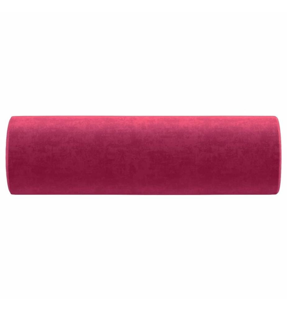 Coussins décoratifs lot de 2 Rouge bordeaux Ø15x50 cm Velours