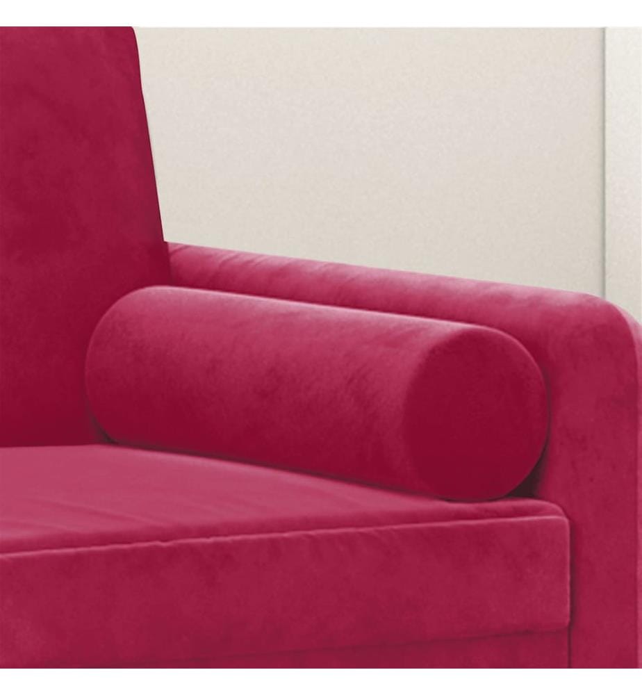 Coussins décoratifs lot de 2 Rouge bordeaux Ø15x50 cm Velours