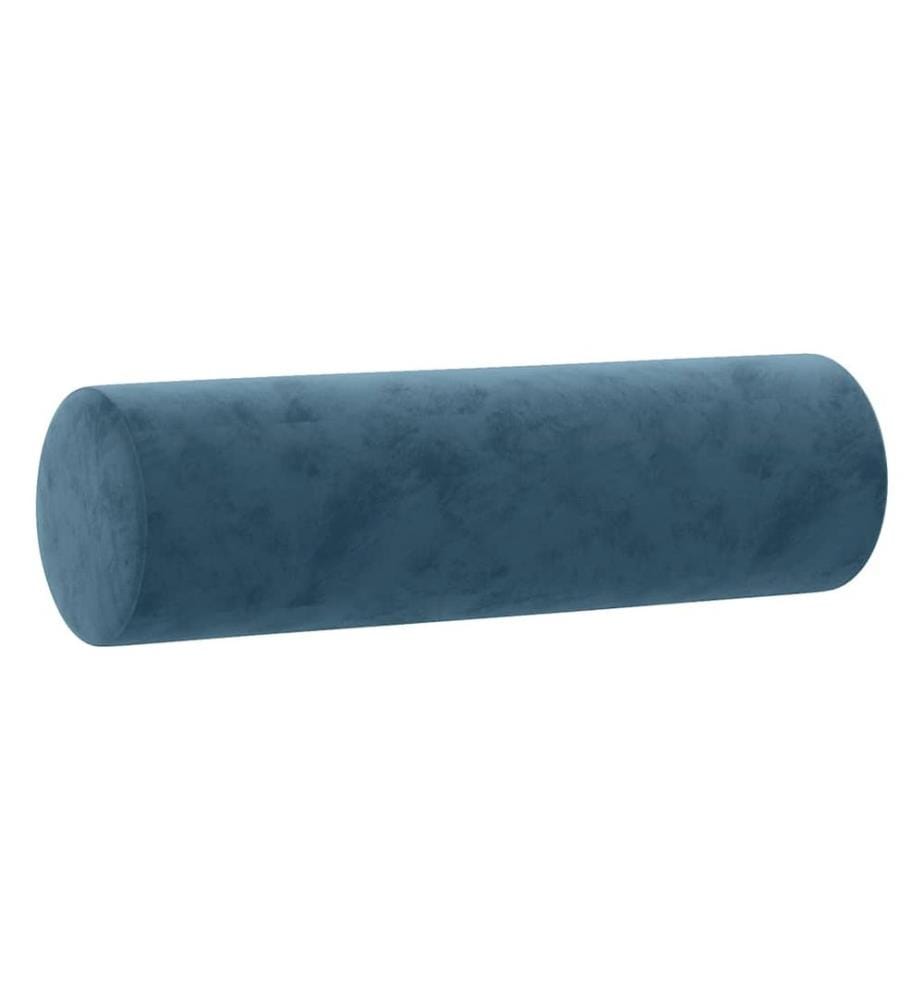 Coussins décoratifs lot de 2 Bleu Ø15x50 cm Velours