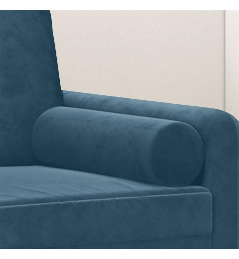 Coussins décoratifs lot de 2 Bleu Ø15x50 cm Velours