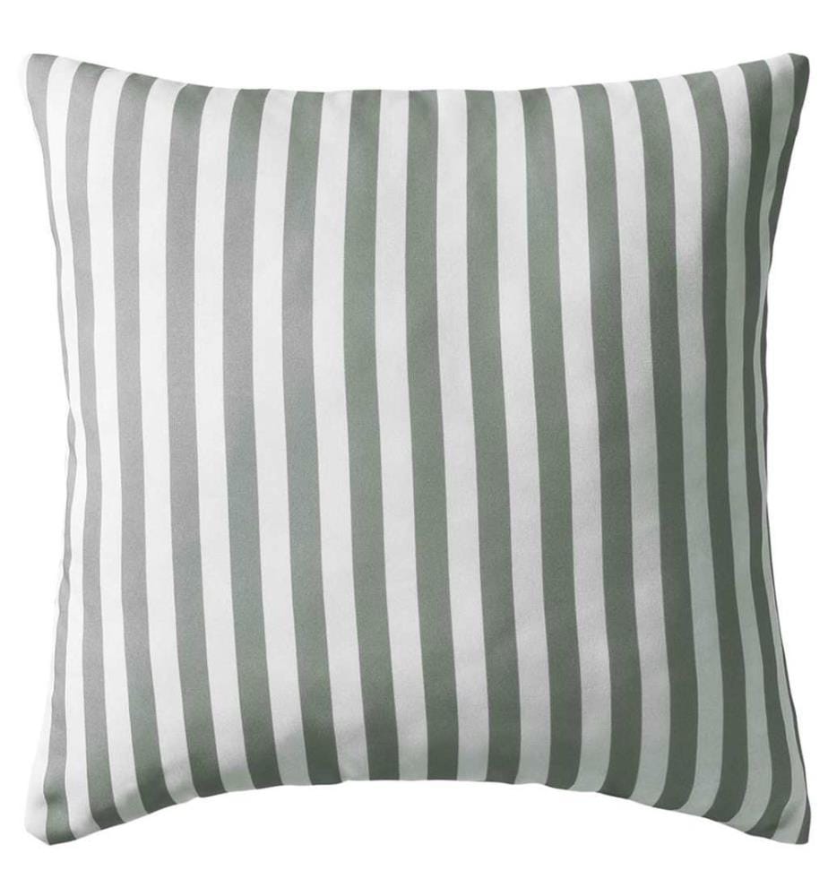 Oreiller d'extérieur lot de 2 Impression rayure 45 x 45 cm Gris