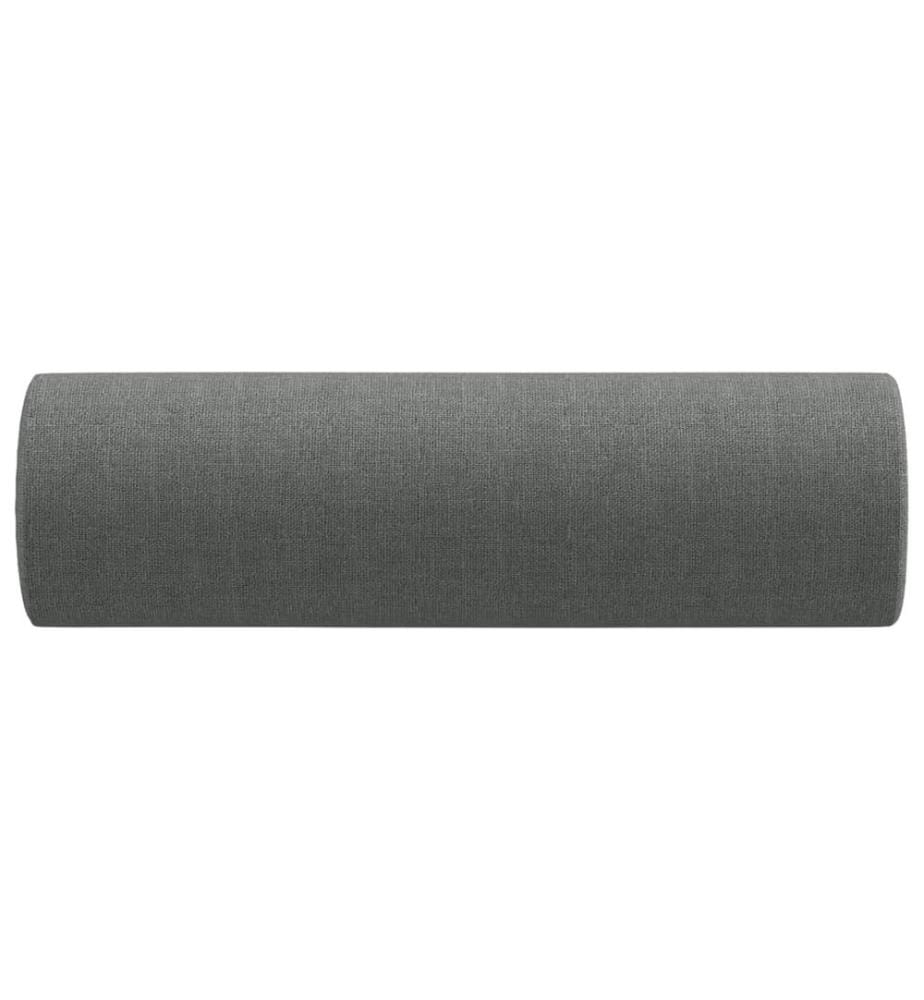 Coussins décoratifs 2 pcs Gris foncé Ø15x50 cm Tissu