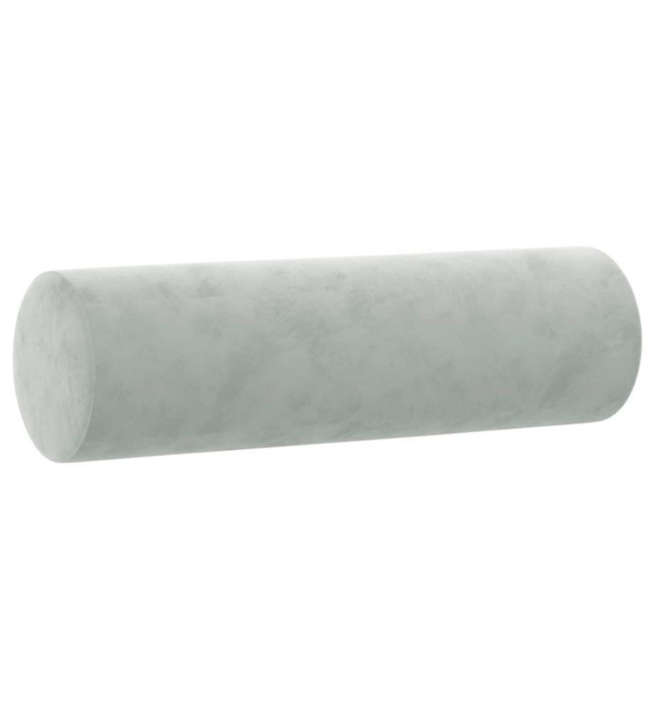 Coussins décoratifs lot de 2 Gris clair Ø15x50 cm Velours