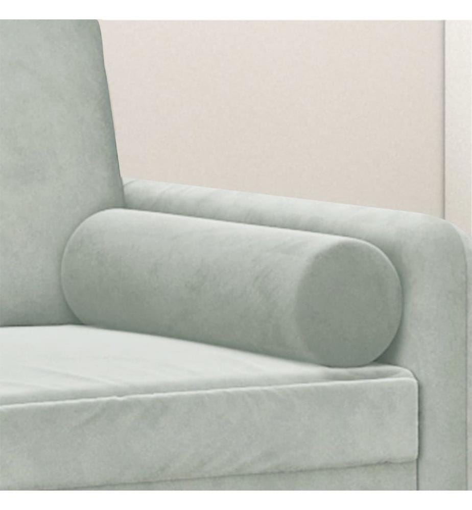 Coussins décoratifs lot de 2 Gris clair Ø15x50 cm Velours