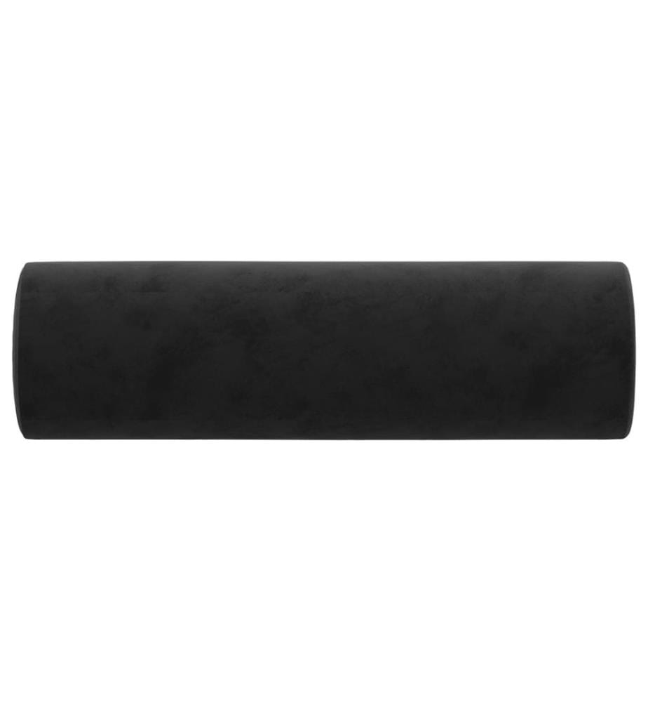 Coussins décoratifs lot de 2 Noir Ø15x50 cm Velours