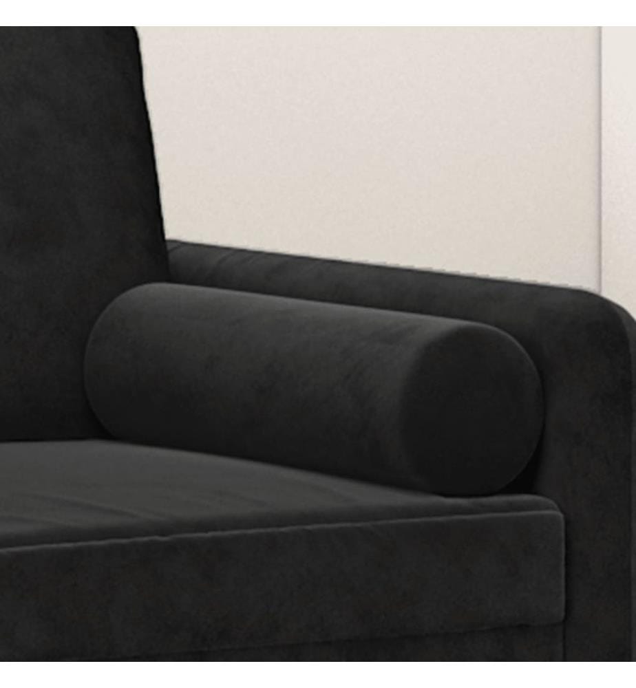Coussins décoratifs lot de 2 Noir Ø15x50 cm Velours