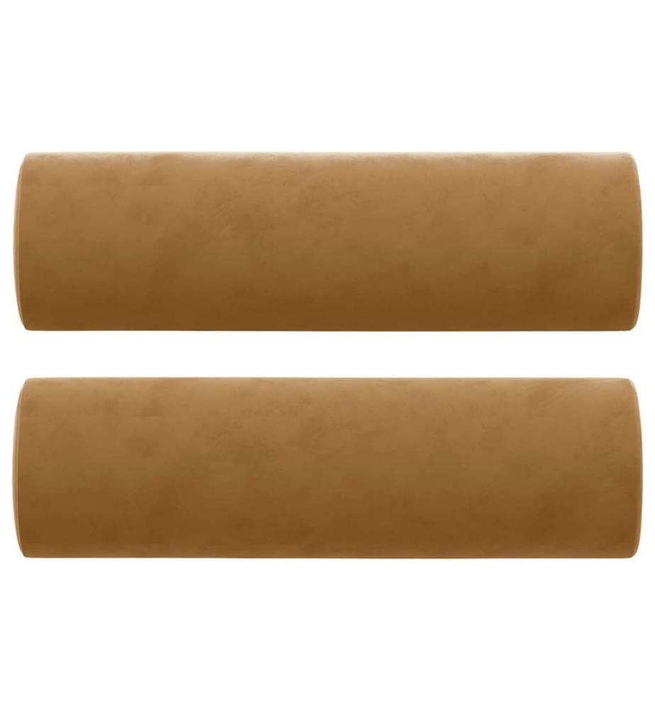 Coussins décoratifs lot de 2 Marron Ø15x50 cm Velours
