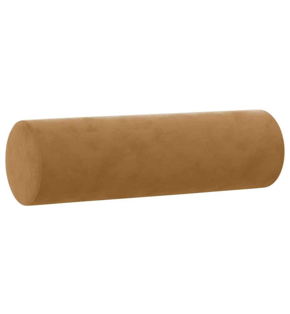 Coussins décoratifs lot de 2 Marron Ø15x50 cm Velours