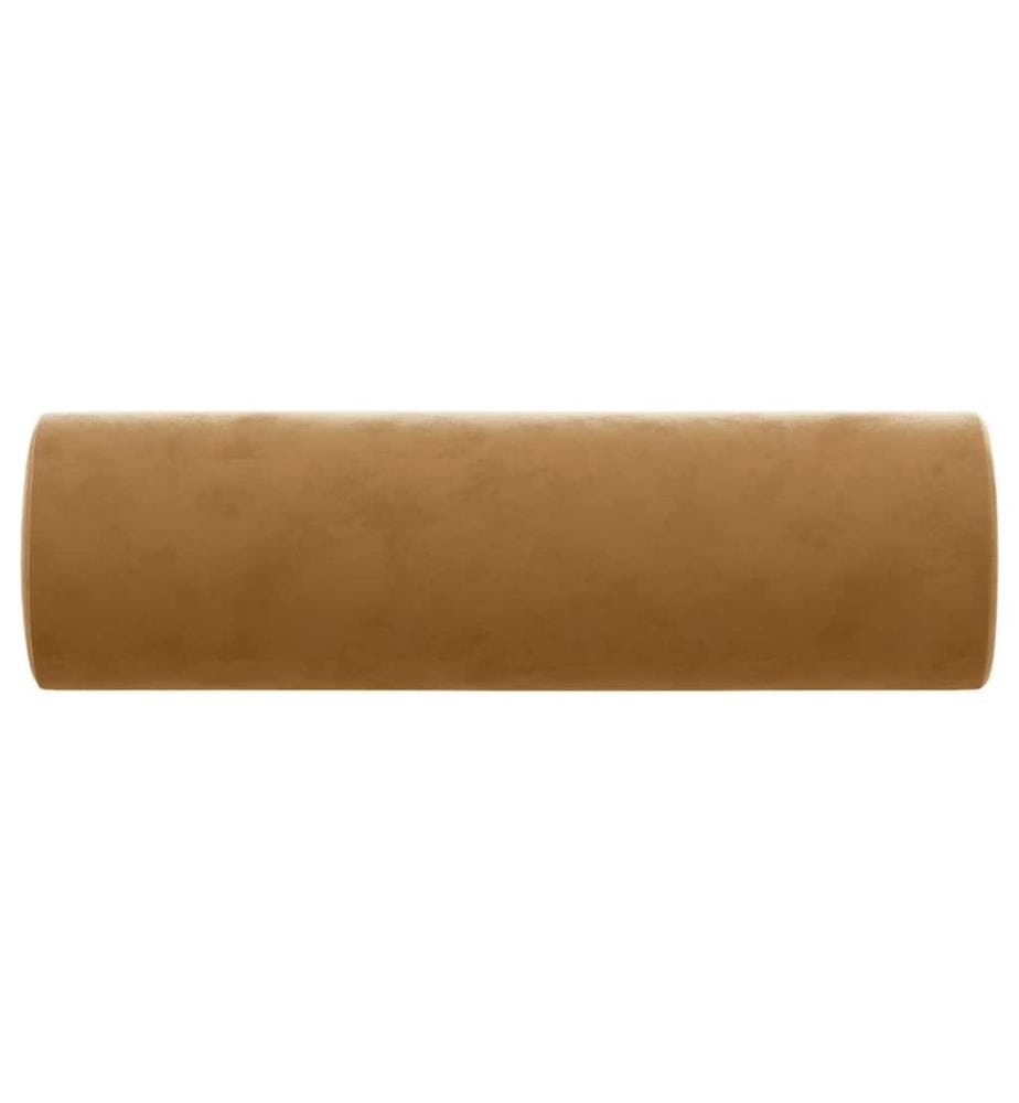 Coussins décoratifs lot de 2 Marron Ø15x50 cm Velours