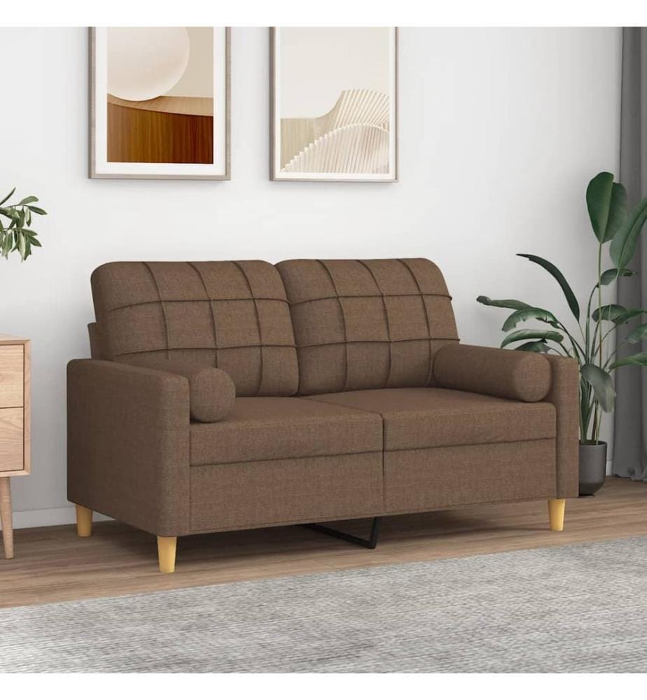 Coussins décoratifs lot de 2 Marron Ø15x50 cm Tissu