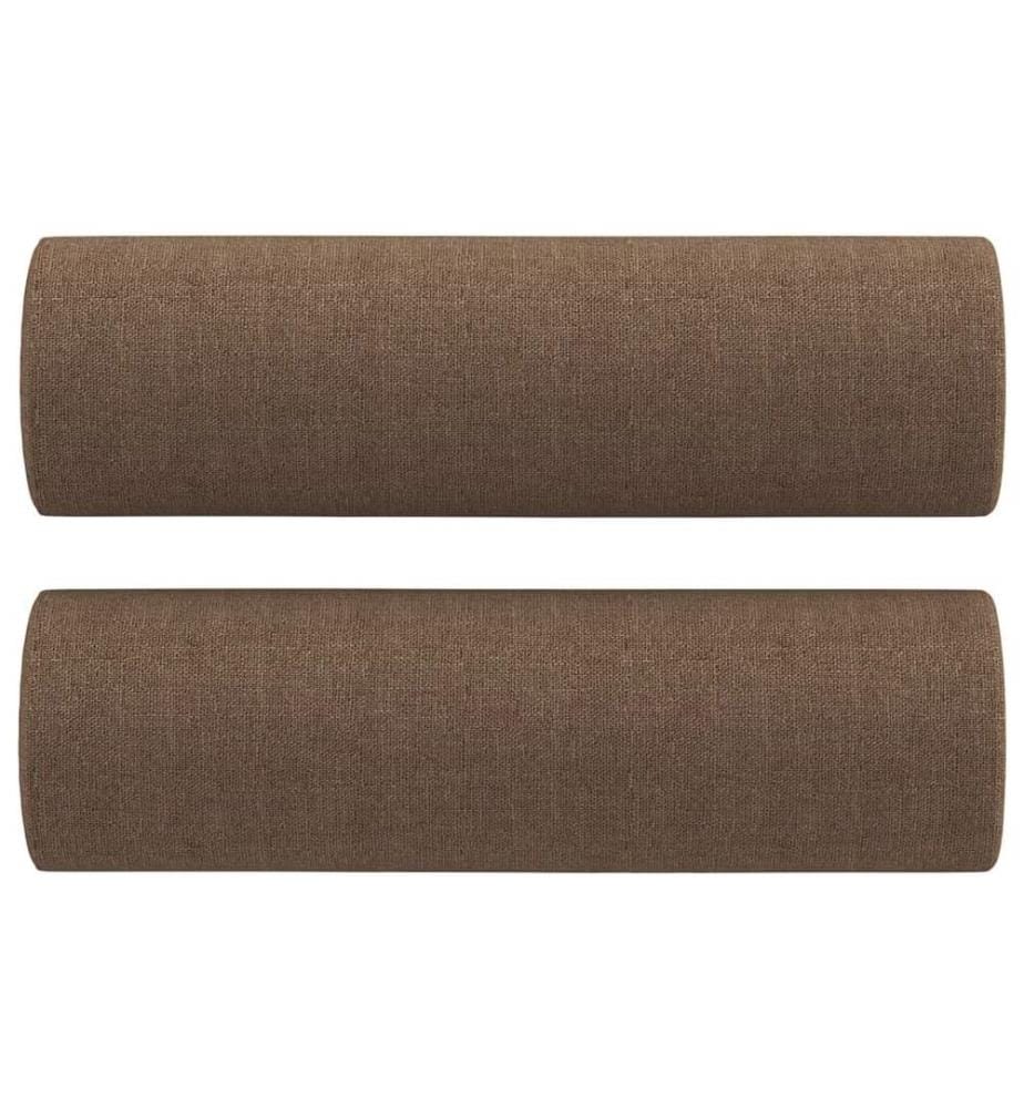 Coussins décoratifs lot de 2 Marron Ø15x50 cm Tissu