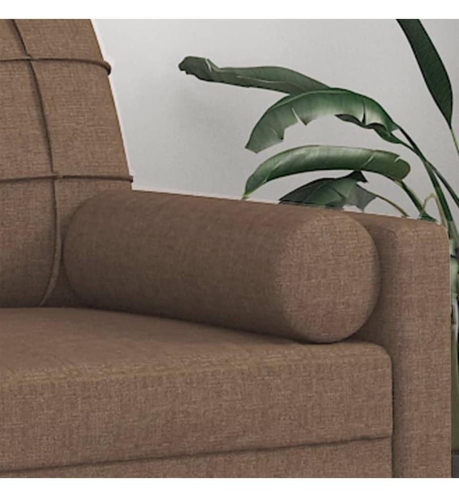 Coussins décoratifs lot de 2 Marron Ø15x50 cm Tissu