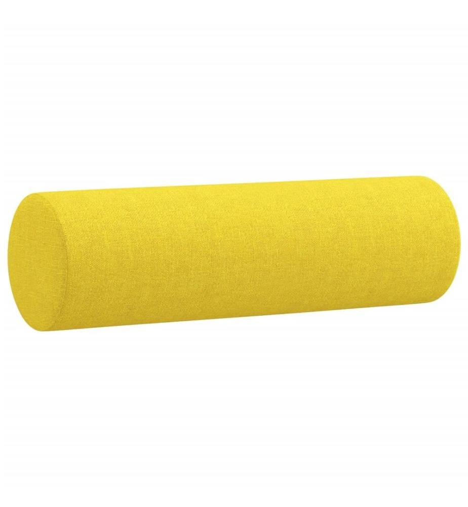 Coussins décoratifs lot de 2 Jaune clair Ø15x50 cm Tissu