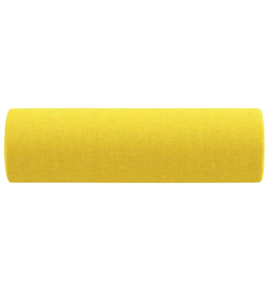 Coussins décoratifs lot de 2 Jaune clair Ø15x50 cm Tissu