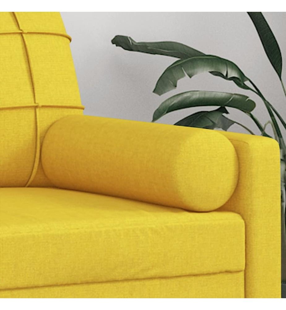 Coussins décoratifs lot de 2 Jaune clair Ø15x50 cm Tissu