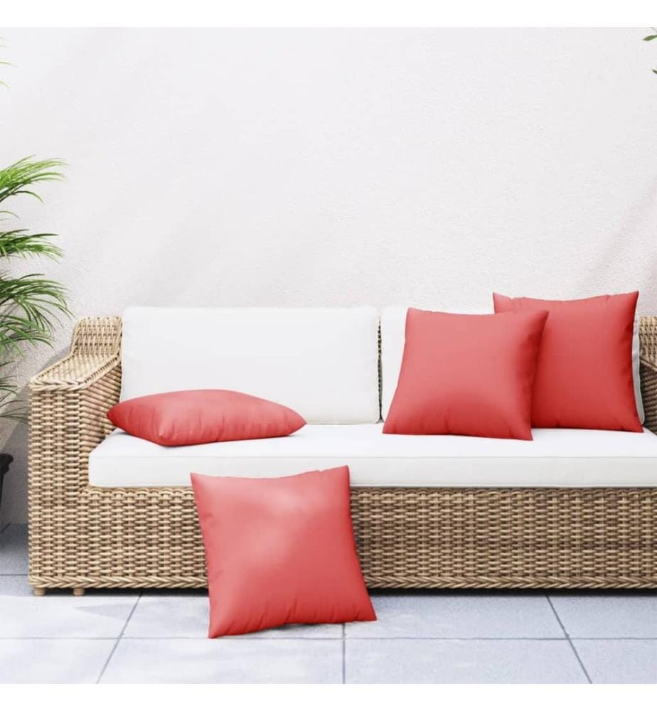 Cuscini decorativi 4 pezzi rosso 60x60 cm tessuto