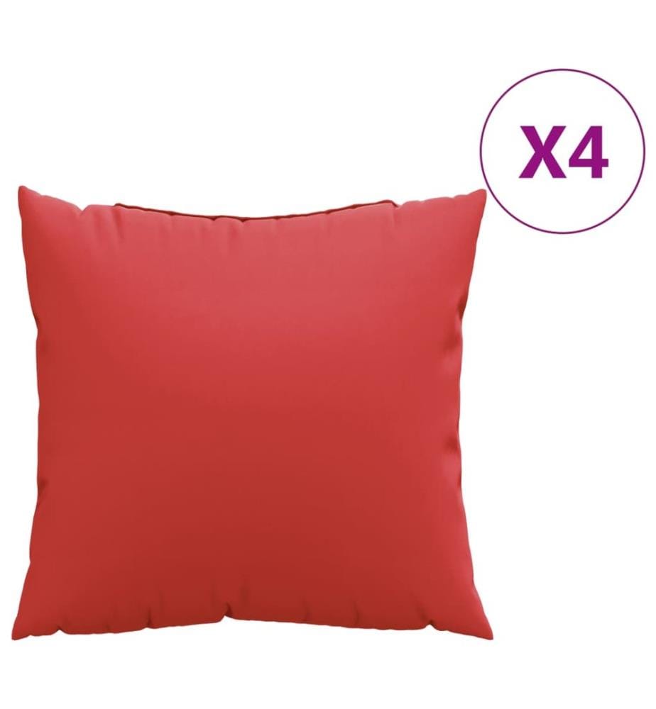 Cuscini decorativi 4 pezzi rosso 60x60 cm tessuto