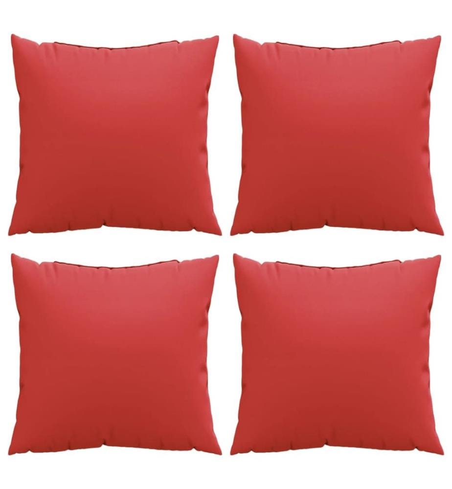 Cuscini decorativi 4 pezzi rosso 60x60 cm tessuto