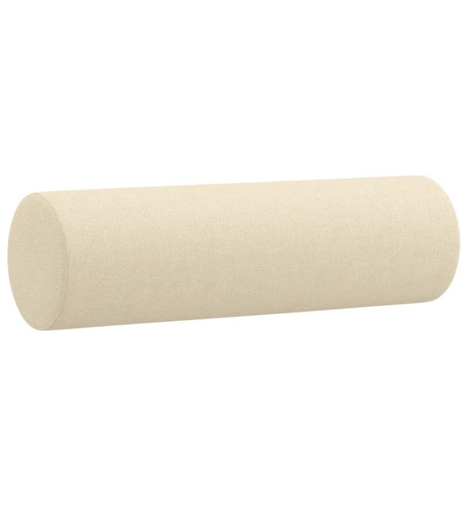 Coussins décoratifs lot de 2 Crème Ø15x50 cm Tissu