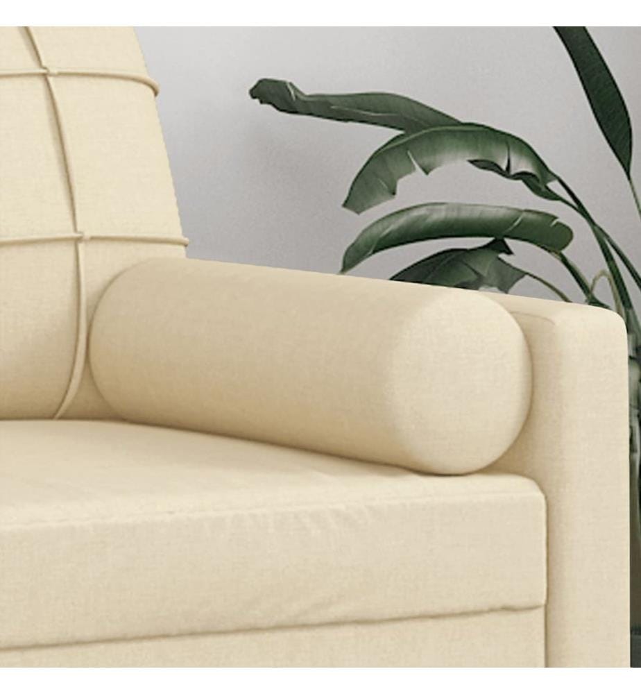 Coussins décoratifs lot de 2 Crème Ø15x50 cm Tissu