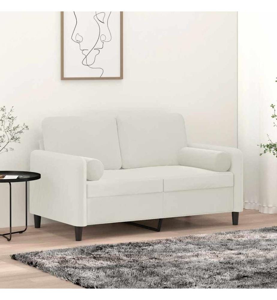 Coussins décoratifs lot de 2 Crème Ø15x50 cm Velours