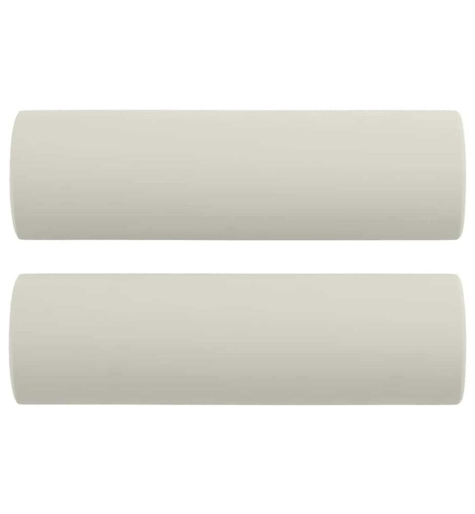 Coussins décoratifs lot de 2 Crème Ø15x50 cm Velours