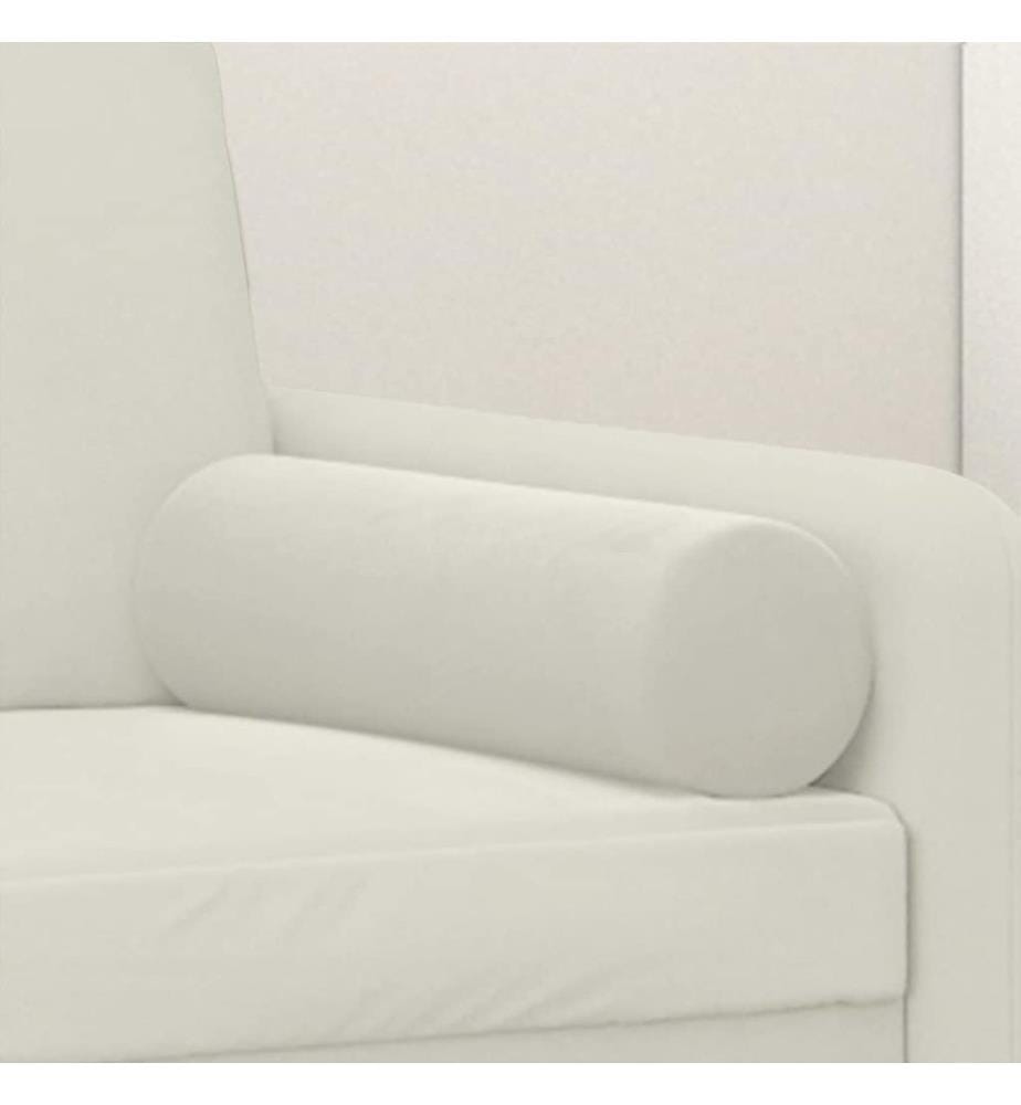Coussins décoratifs lot de 2 Crème Ø15x50 cm Velours