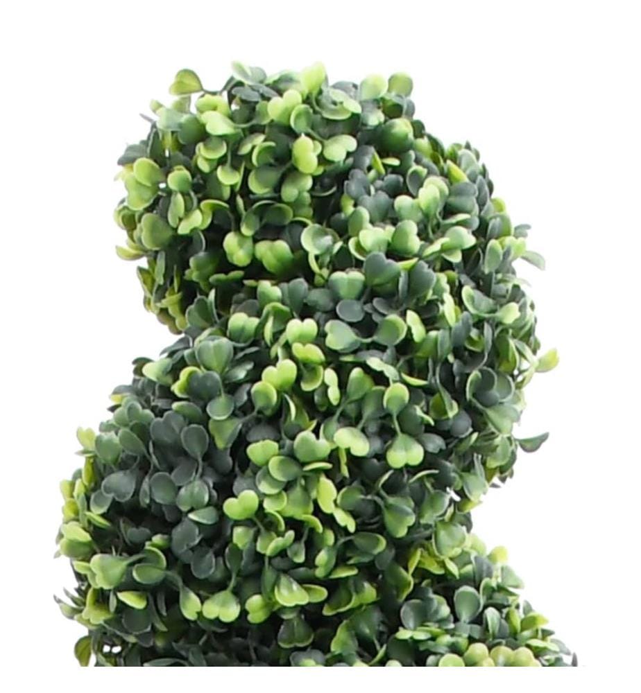Plante de buis artificiel en spirale avec pot Vert 117 cm