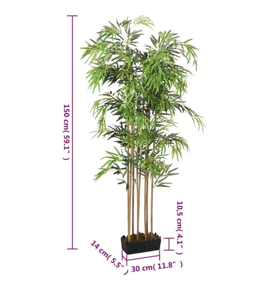 Bambou artificiel 1095 feuilles 150 cm vert