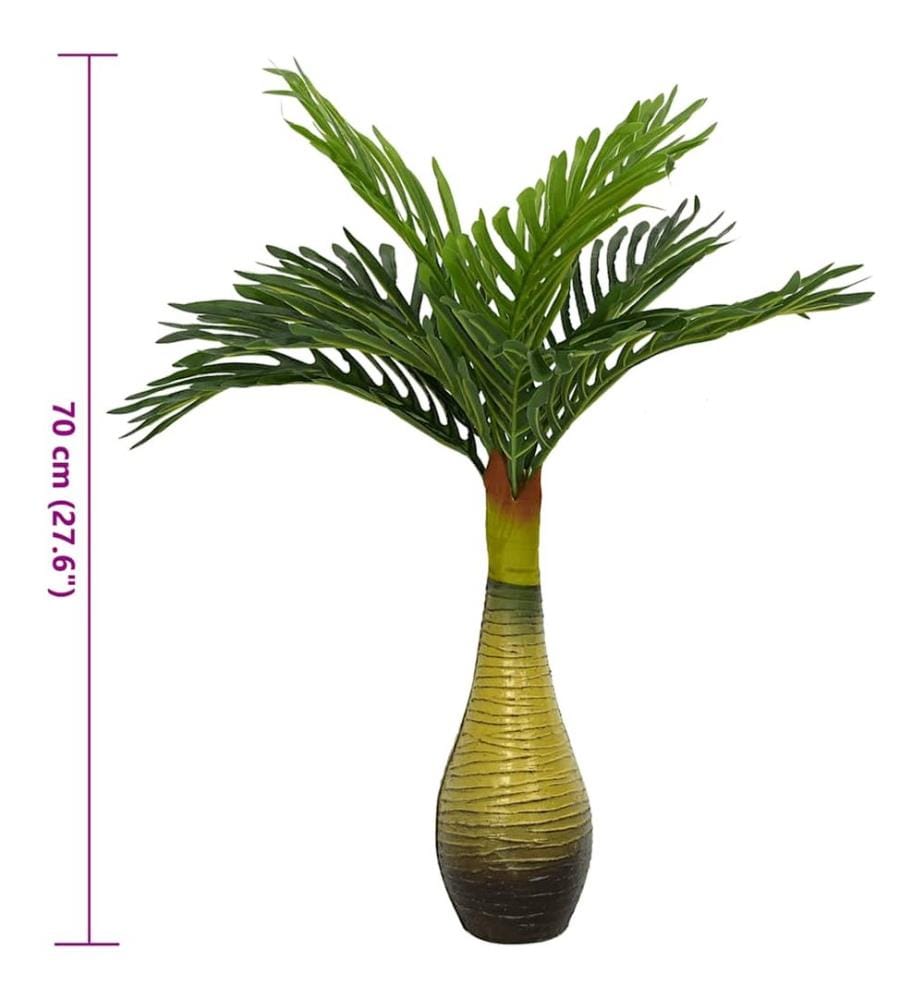 Palmier artificiel 9 feuilles 70 cm vert