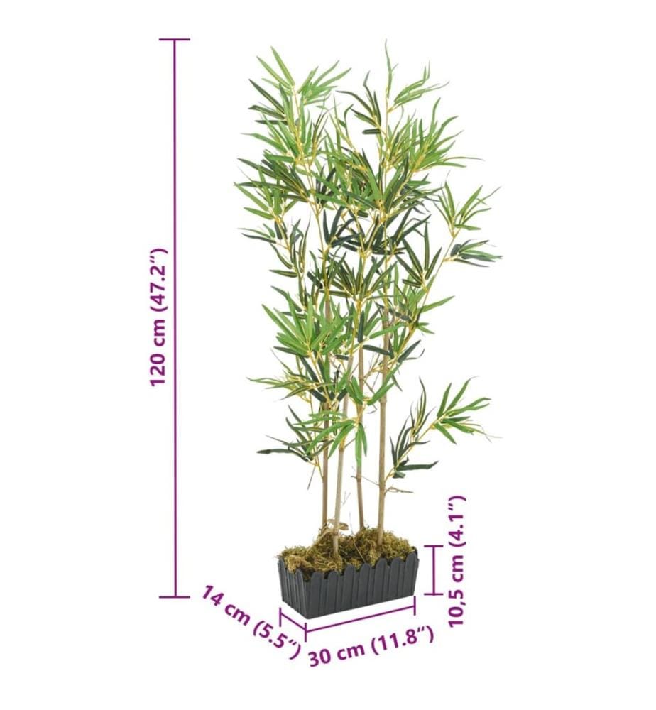 Bambou artificiel 552 feuilles 120 cm vert