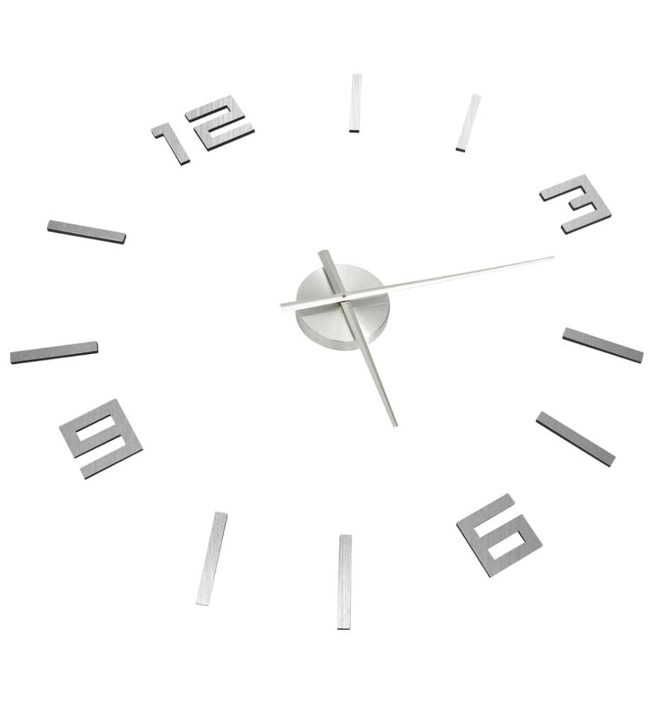 Orologio da parete 3D Design moderno Argento 100 cm XXL
