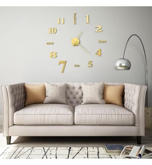 Wall clock 3D Modern design 100 cm XXL Gold