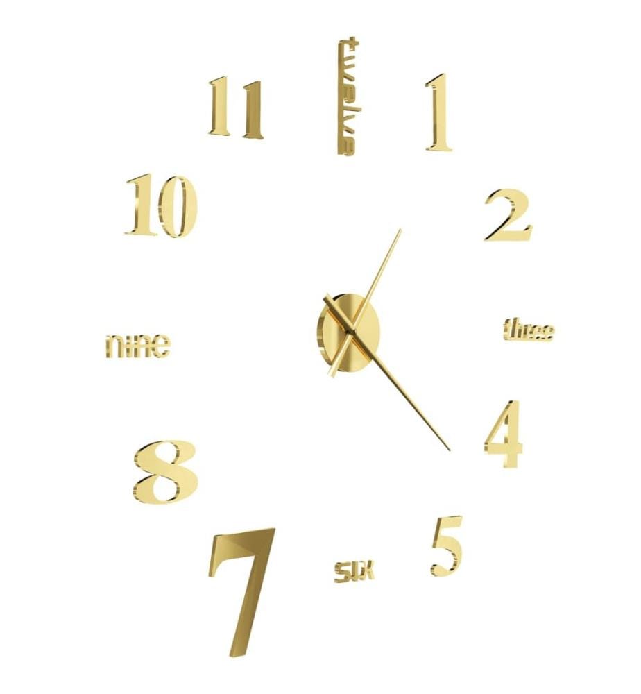 Orologio da parete 3D Design moderno 100 cm XXL Dorato