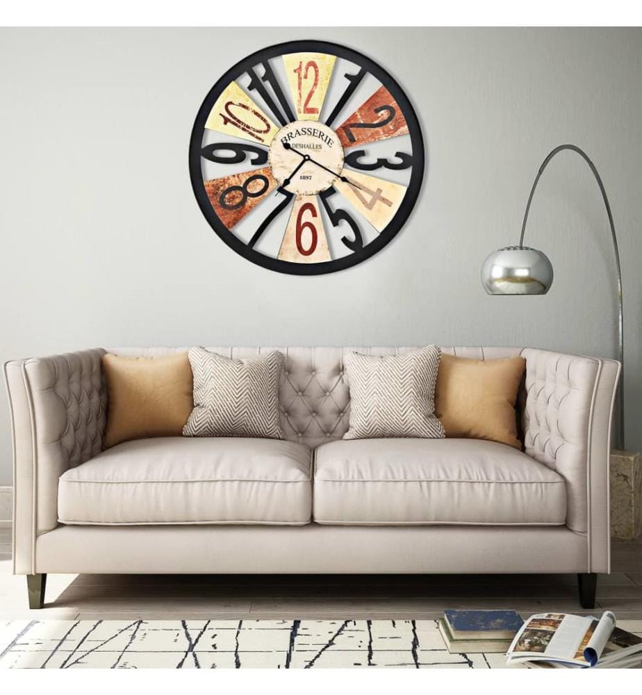 Wall clock Metal 60 cm Multicoloured