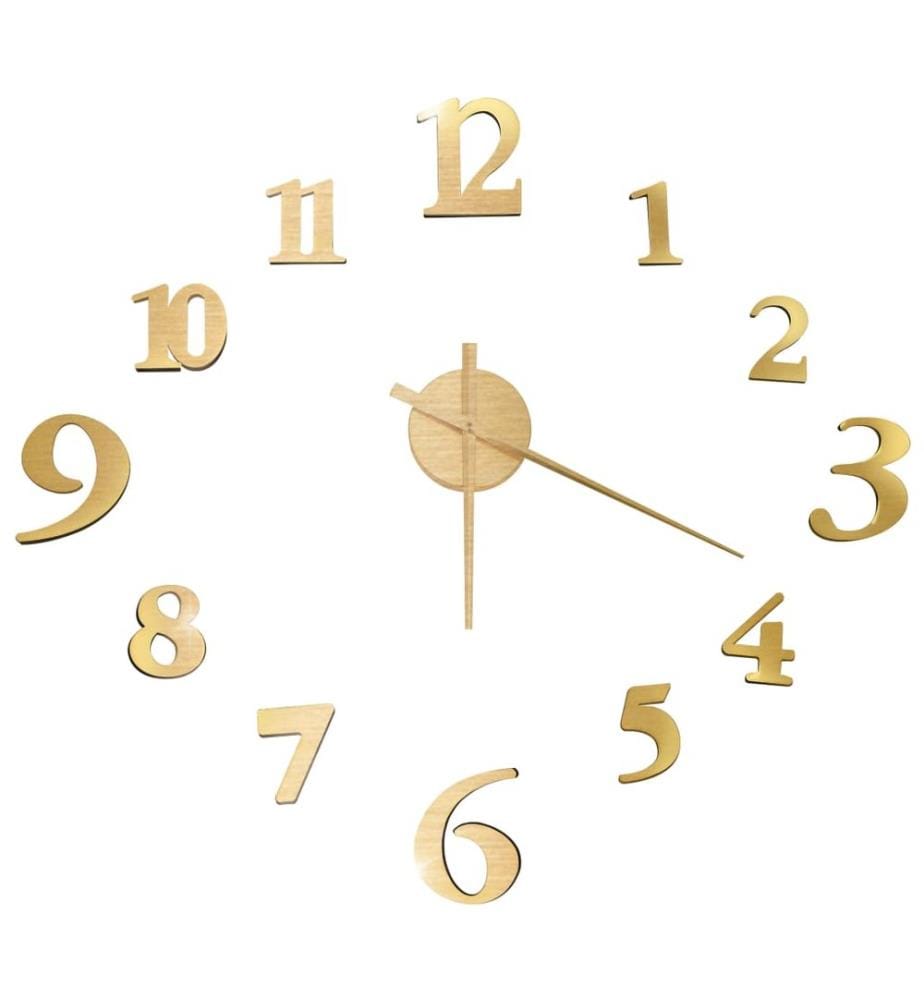 Orologio da parete 3D Design moderno Dorato 100 cm XXL