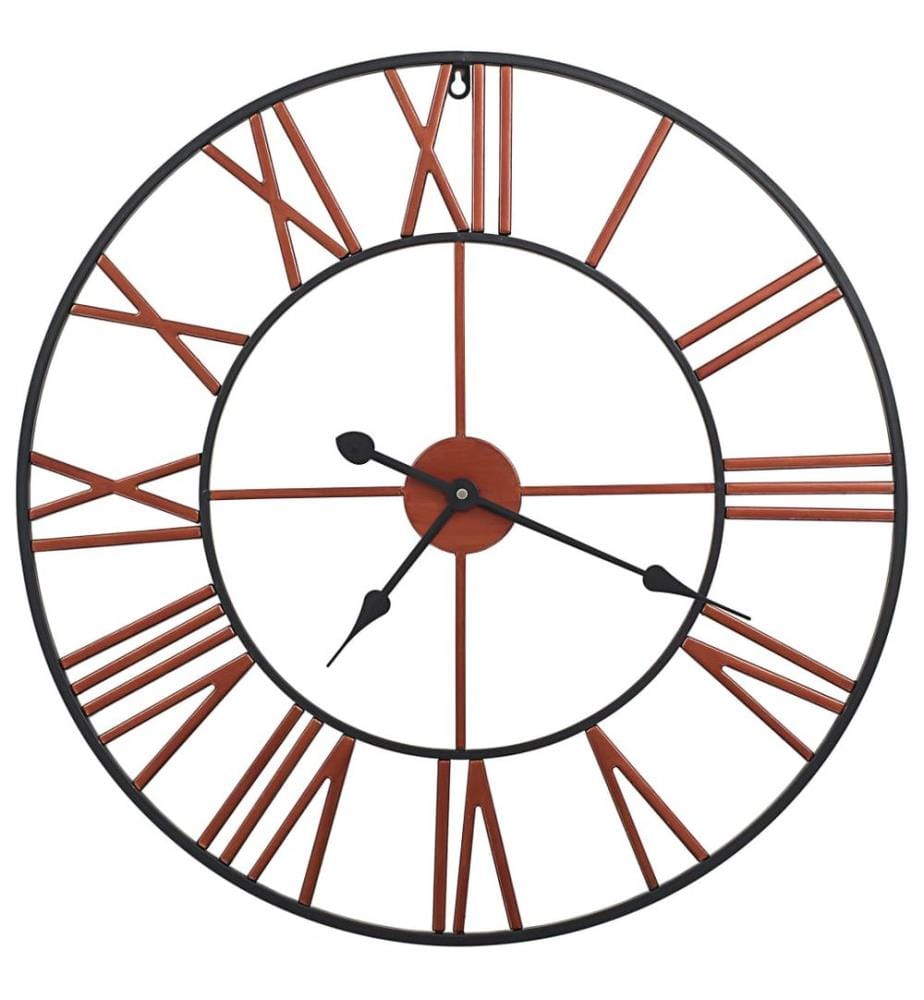Wanduhr Metall 58 cm Rot