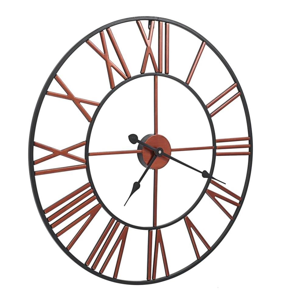 Wanduhr Metall 58 cm Rot