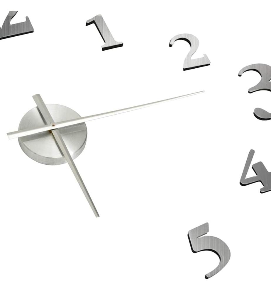 Wall Clock 3D Modern Design Silver 100 cm XXL