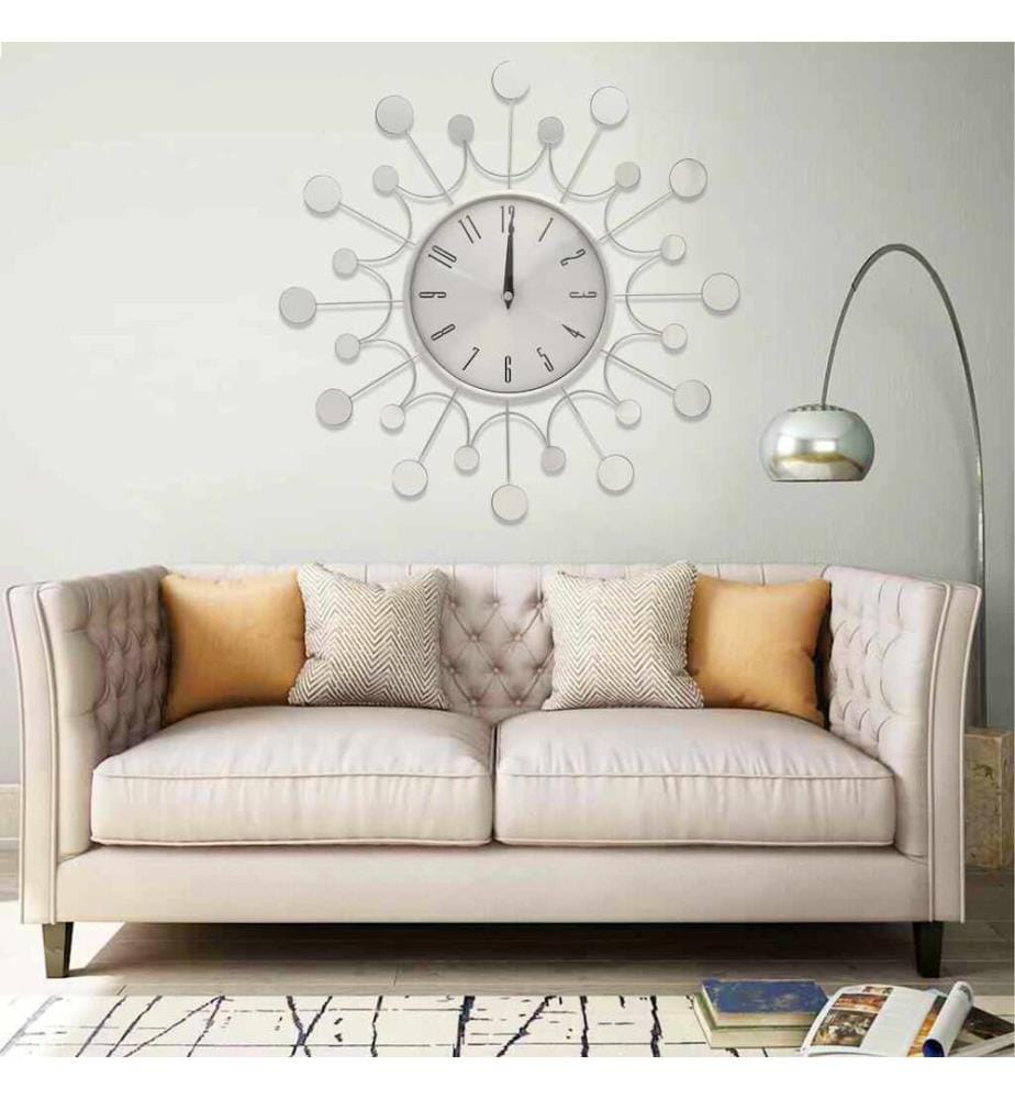 325165 Wall Clock Silver 40 cm Metal