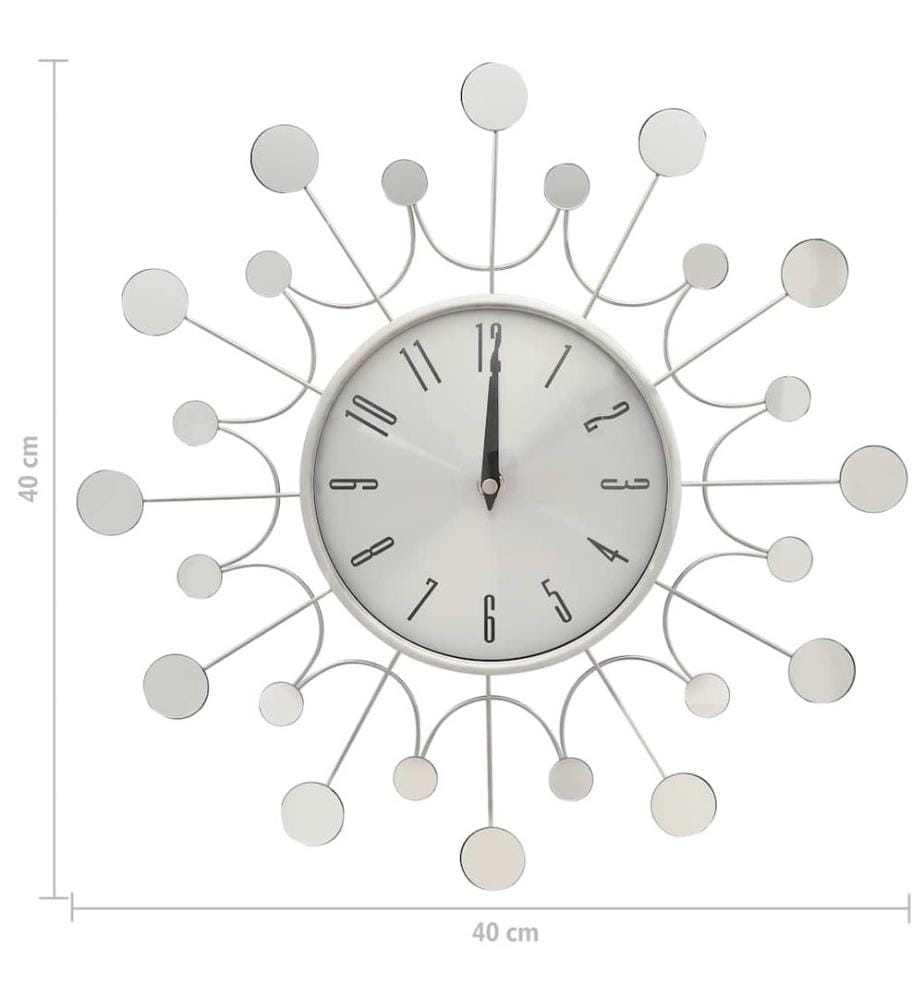 325165 Wall Clock Silver 40 cm Metal