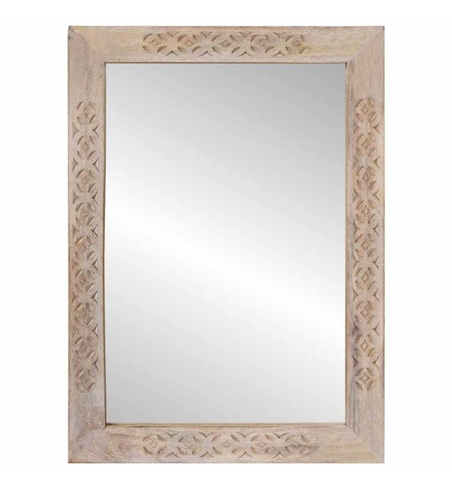 Wall Mirror Rectangular Whitewashed White 70 x 50 cm