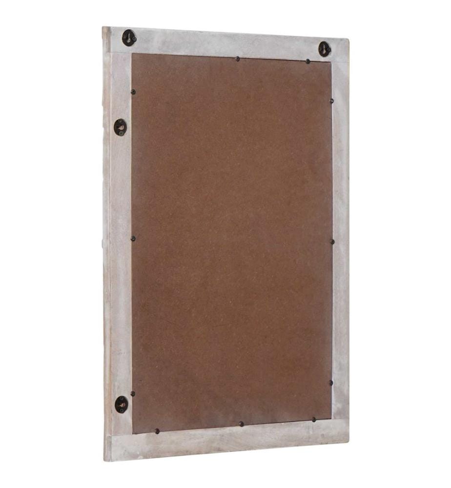Wandspiegel Rechtwinklig Weiss 70 x 50 cm Massivholz Mango